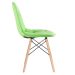 Mesa redonda Eames 100 cm preto + 4 cadeiras estofadas Eiffel Botonê Verde claro