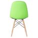 Mesa redonda Eames 100 cm preto + 4 cadeiras estofadas Eiffel Botonê Verde claro