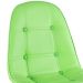 Mesa redonda Eames 100 cm preto + 4 cadeiras estofadas Eiffel Botonê Verde claro