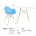 Mesa redonda Eames 120 cm + 4 cadeiras Eiffel DAW Mesa branco com cadeiras azul céu