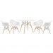 Mesa redonda Eames 120 cm + 4 cadeiras Eiffel DAW Mesa branco com cadeiras branco