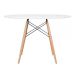 Mesa redonda Eames 120 cm + 4 cadeiras Eiffel DAW Mesa branco com cadeiras nude