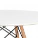 Mesa redonda Eames 120 cm + 4 cadeiras Eiffel DAW Mesa branco com cadeiras nude