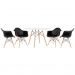 Mesa redonda Eames 120 cm + 4 cadeiras Eiffel DAW Mesa branco com cadeiras preto