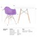 Mesa redonda Eames 120 cm + 4 cadeiras Eiffel DAW Mesa branco com cadeiras roxo