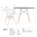 Mesa redonda Eames 120 cm + 4 cadeiras Eiffel DAW Mesa preto com cadeiras branco