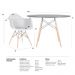 Mesa redonda Eames 120 cm + 4 cadeiras Eiffel DAW Mesa preto com cadeiras cinza claro