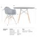 Mesa redonda Eames 120 cm + 4 cadeiras Eiffel DAW Mesa preto com cadeiras cinza escuro