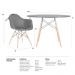 Mesa redonda Eames 120 cm + 4 cadeiras Eiffel DAW Mesa preto com cadeiras preto