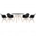 Mesa redonda Eames 120 cm + 4 cadeiras Eiffel DAW Mesa preto com cadeiras preto