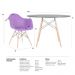 Mesa redonda Eames 120 cm + 4 cadeiras Eiffel DAW Mesa preto com cadeiras roxo