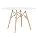 Mesa redonda Eames 120 cm + 4 cadeiras Eiffel DSW Mesa branco com cadeiras turquesa