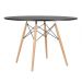 Mesa redonda Eames 120 cm + 4 cadeiras Eiffel DSW Mesa preto com cadeiras amarelo