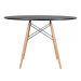 Mesa redonda Eames 120 cm + 4 cadeiras Eiffel DSW Mesa preto com cadeiras verde escuro