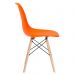 Mesa redonda Eames 120 cm + 6 cadeiras Eiffel DSW Mesa branco com cadeiras laranja