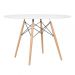 Mesa redonda Eames 120 cm branco + 4 cadeiras Eiffel DSW Branco