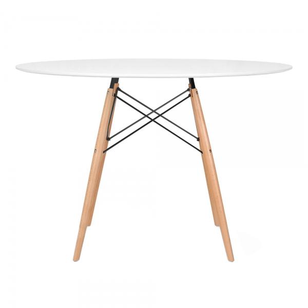 Mesa redonda Eames 120 cm branco + 4 cadeiras Eiffel DSW Branco