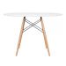 Mesa redonda Eames 120 cm branco + 4 cadeiras Eiffel DSW Roxo