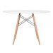 Mesa redonda Eames 120 cm branco + 6 cadeiras Eiffel DSW Azul claro