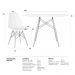 Mesa redonda Eames 120 cm branco + 6 cadeiras Eiffel DSW Azul claro