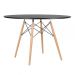 Mesa redonda Eames 120 cm preto + 4 cadeiras Eiffel DSW Turquesa