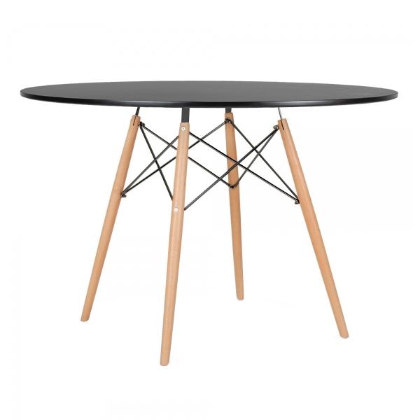 Mesa redonda Eames 120 cm preto + 4 cadeiras Eiffel DSW Turquesa