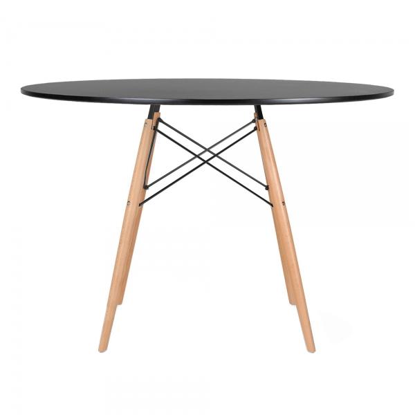 Mesa redonda Eames 120 cm preto + 4 cadeiras Eiffel DSW Turquesa