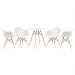 Mesa redonda Eames 70 cm + 4 cadeiras Eiffel DAW Mesa branco com cadeiras branco