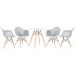 Mesa redonda Eames 70 cm + 4 cadeiras Eiffel DAW Mesa branco com cadeiras cinza claro