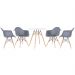 Mesa redonda Eames 70 cm + 4 cadeiras Eiffel DAW Mesa branco com cadeiras cinza escuro