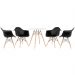 Mesa redonda Eames 70 cm + 4 cadeiras Eiffel DAW Mesa branco com cadeiras preto