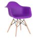 Mesa redonda Eames 70 cm + 4 cadeiras Eiffel DAW Mesa branco com cadeiras roxo