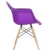 Mesa redonda Eames 70 cm + 4 cadeiras Eiffel DAW Mesa branco com cadeiras roxo