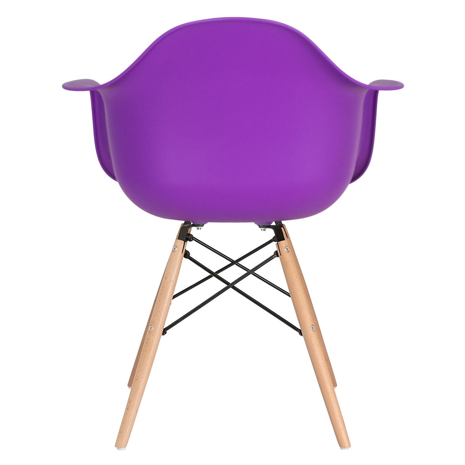 Mesa redonda Eames 70 cm + 4 cadeiras Eiffel DAW Mesa branco com cadeiras roxo