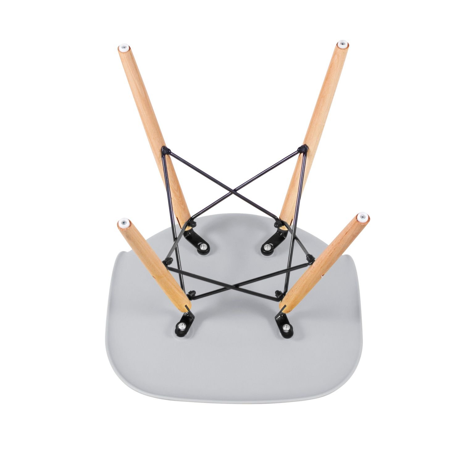 Mesa redonda Eames 70 cm + 4 cadeiras Eiffel DSW Mesa branco com cadeiras cinza claro