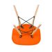 Mesa redonda Eames 70 cm + 4 cadeiras Eiffel DSW Mesa branco com cadeiras laranja