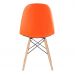 Mesa redonda Eames 70 cm + 4 cadeiras estofadas Eiffel Botonê Mesa branco com cadeiras laranja