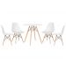 Mesa redonda Eames 70 cm branco + 4 cadeiras Eiffel DSW Branco