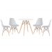Mesa redonda Eames 70 cm branco + 4 cadeiras Eiffel DSW Cinza claro