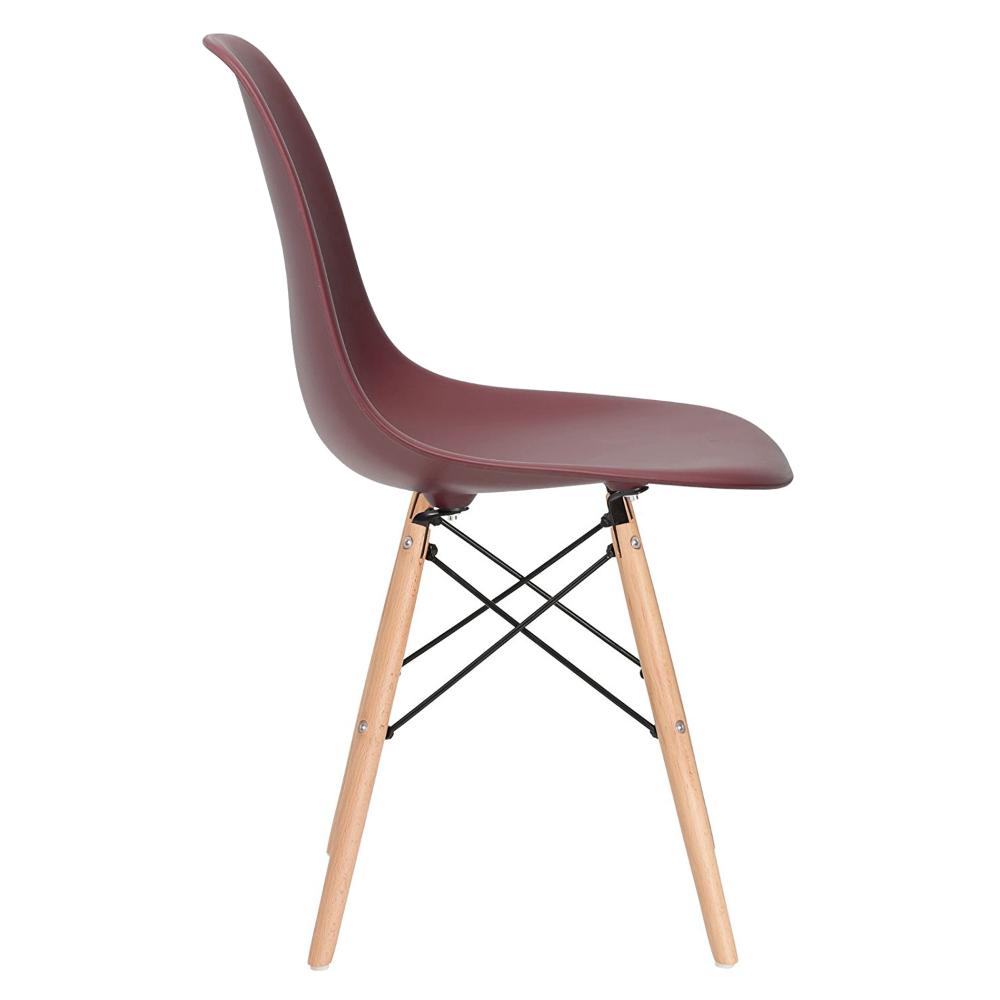 Mesa redonda Eames 70 cm branco + 4 cadeiras Eiffel DSW Marrom