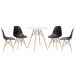 Mesa redonda Eames 70 cm branco + 4 cadeiras Eiffel DSW Preto