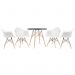 Mesa redonda Eames 80 cm + 4 cadeiras Eiffel DAW Mesa preto com cadeiras branco