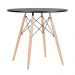 Mesa redonda Eames 80 cm + 4 cadeiras Eiffel DAW Mesa preto com cadeiras branco