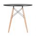 Mesa redonda Eames 80 cm + 4 cadeiras Eiffel DAW Mesa preto com cadeiras cinza claro