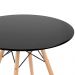 Mesa redonda Eames 80 cm + 4 cadeiras Eiffel DAW Mesa preto com cadeiras cinza claro