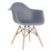 Mesa redonda Eames 80 cm + 4 cadeiras Eiffel DAW Mesa preto com cadeiras cinza escuro