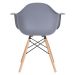 Mesa redonda Eames 80 cm + 4 cadeiras Eiffel DAW Mesa preto com cadeiras cinza escuro