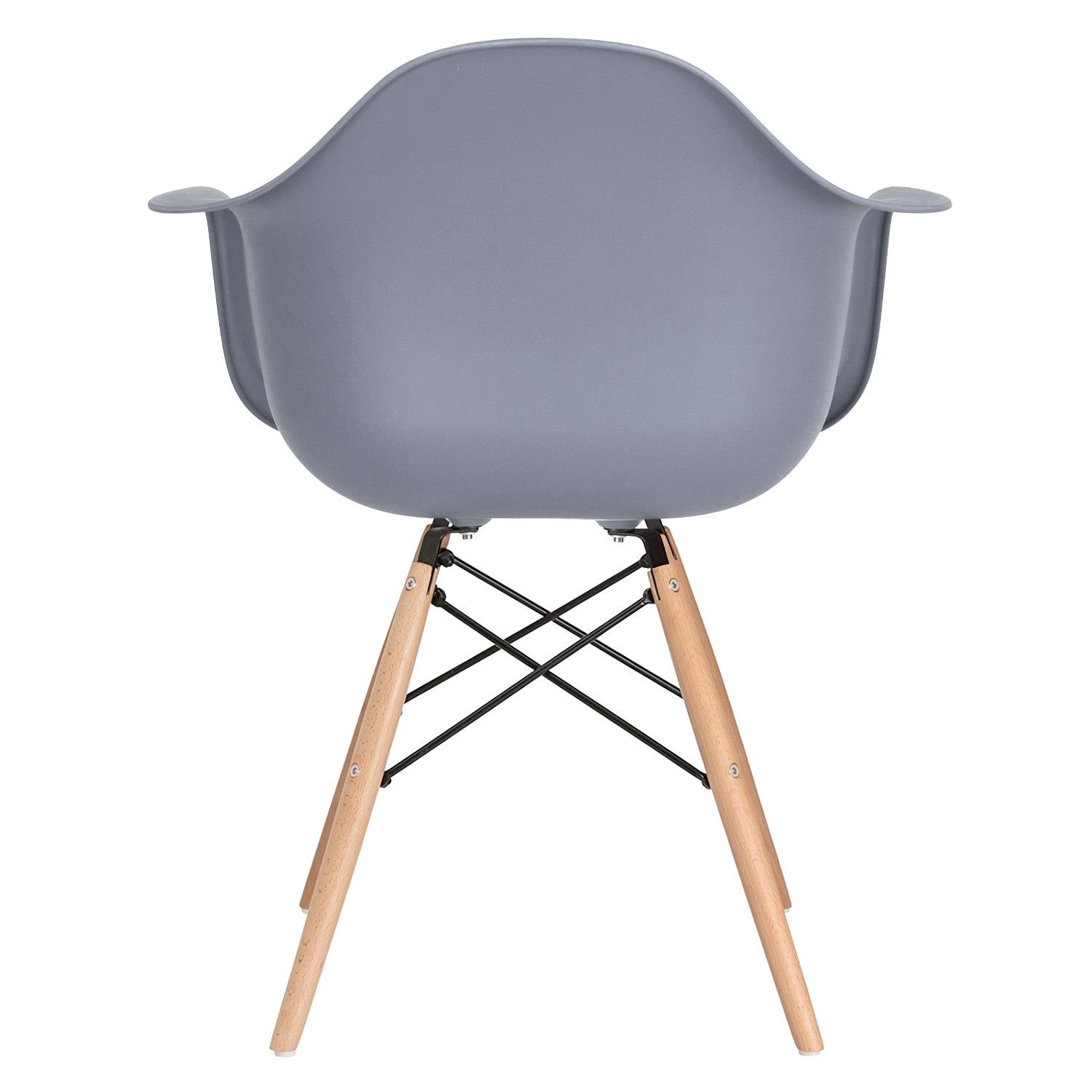 Mesa redonda Eames 80 cm + 4 cadeiras Eiffel DAW Mesa preto com cadeiras cinza escuro