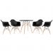 Mesa redonda Eames 80 cm + 4 cadeiras Eiffel DAW Mesa preto com cadeiras preto