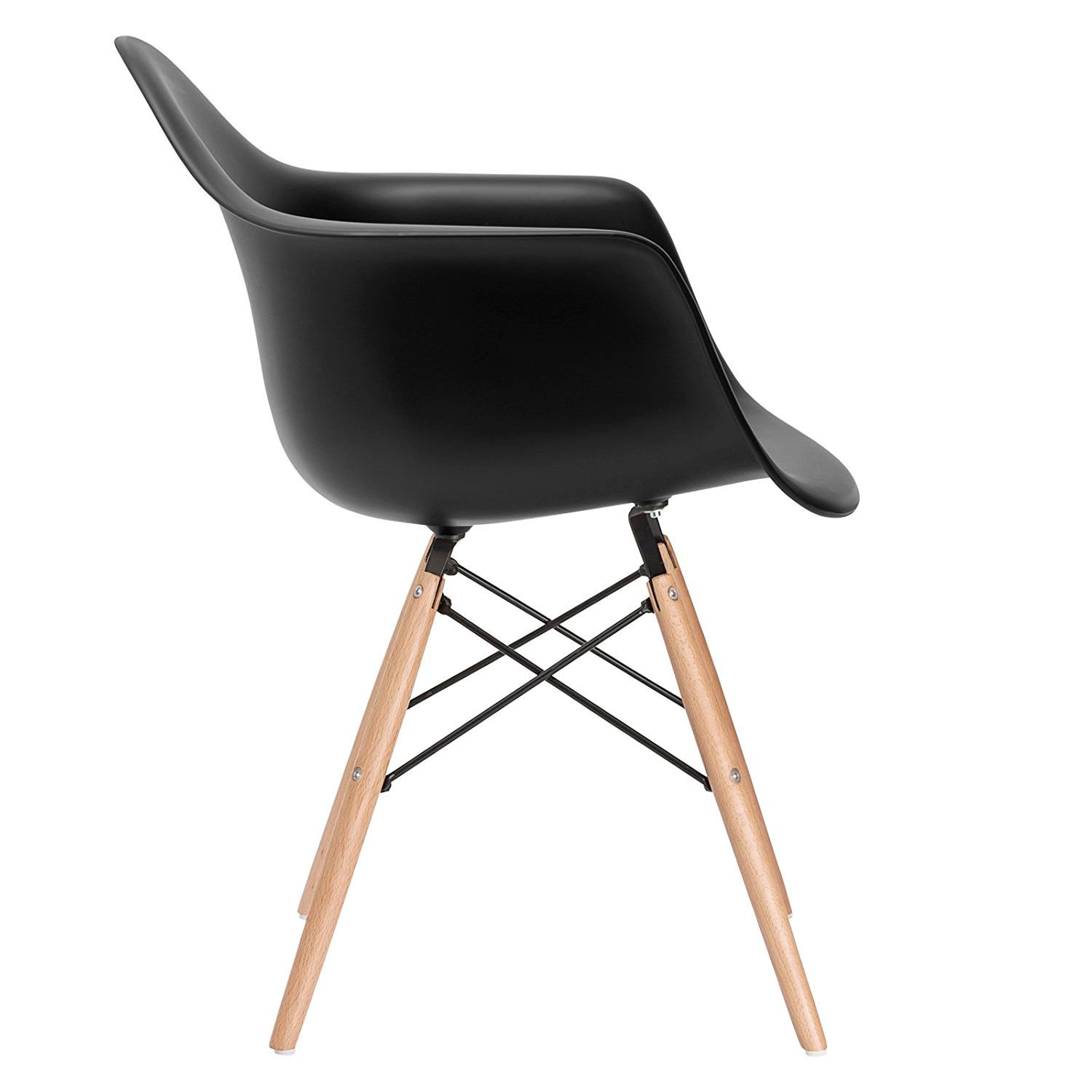 Mesa redonda Eames 80 cm + 4 cadeiras Eiffel DAW Mesa preto com cadeiras preto